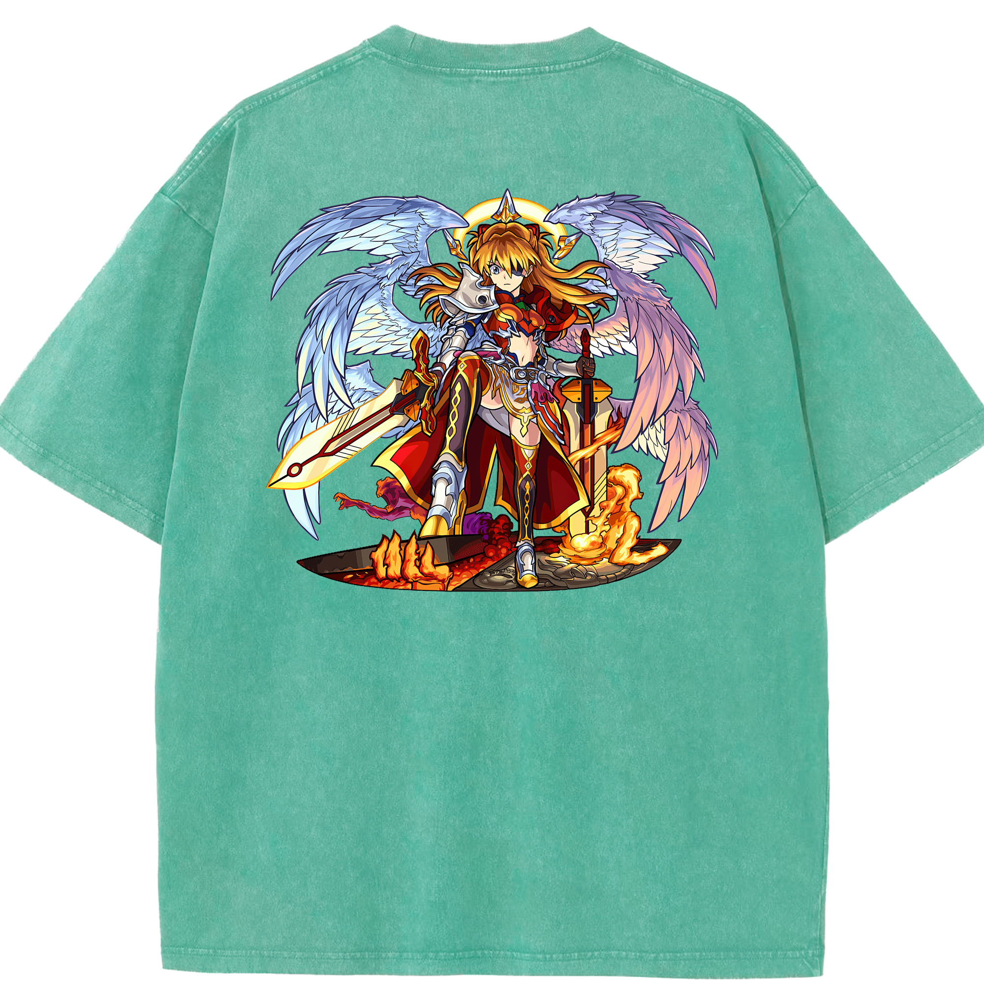 （画像用） EVA 新世紀エヴァンゲリオン 綿100% ヴィンテージ風 半袖Tシャツ（背面プリント）